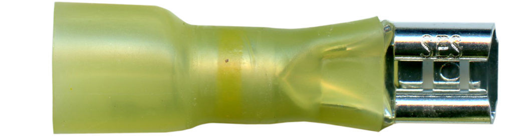 Heat Shrink & Crimp Long-Neck Female Slip-On - 12-10 AWG, .250" Tab
