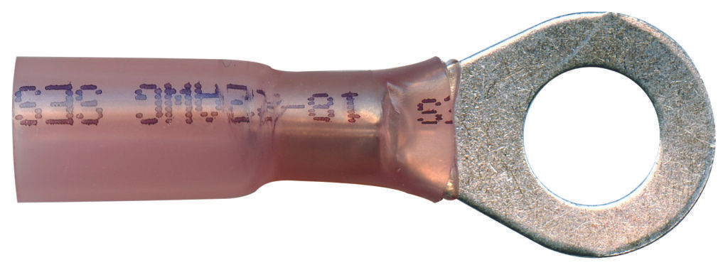 Heat Shrink & Crimp Ring 22-18 AWG Ring 1/4" Stud; 22-18 AWG