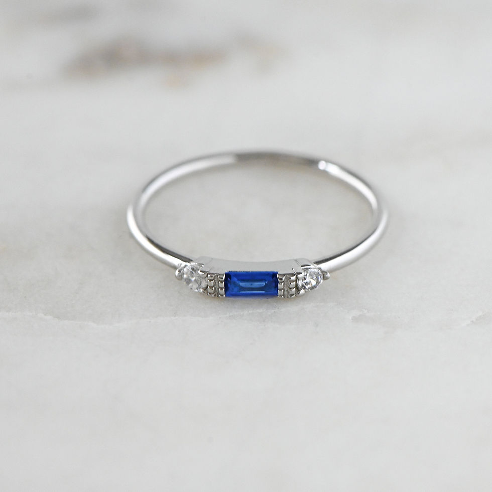 Thumbnail: Baguette Accent Ring (Blue)