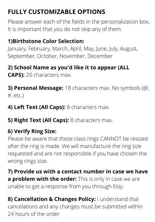 Thumbnail: Customized High School and College Graduation Class Ring