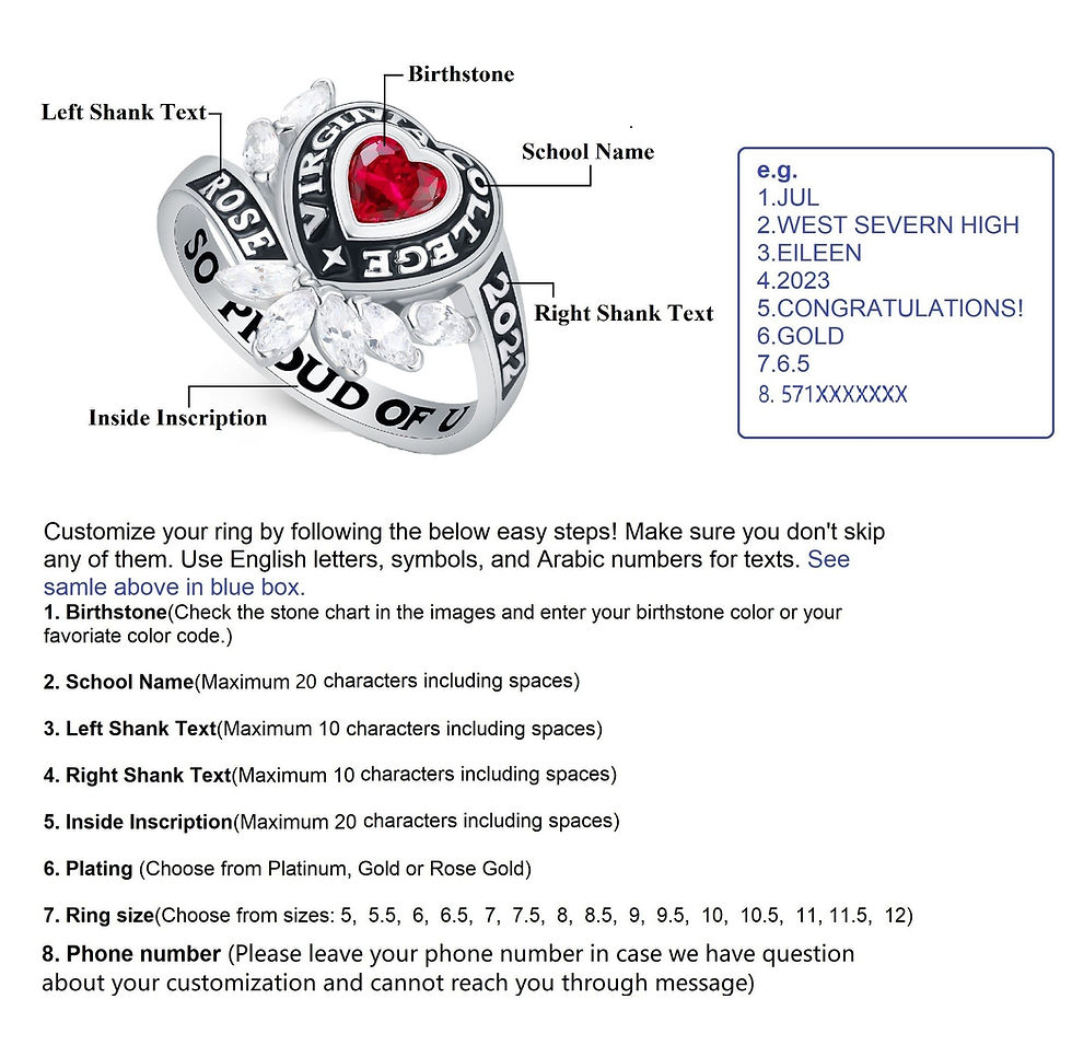 Thumbnail: Customized High School and College Graduation Class Ring