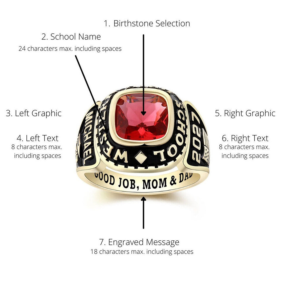 Thumbnail: Customized High School and College Graduation Class Ring