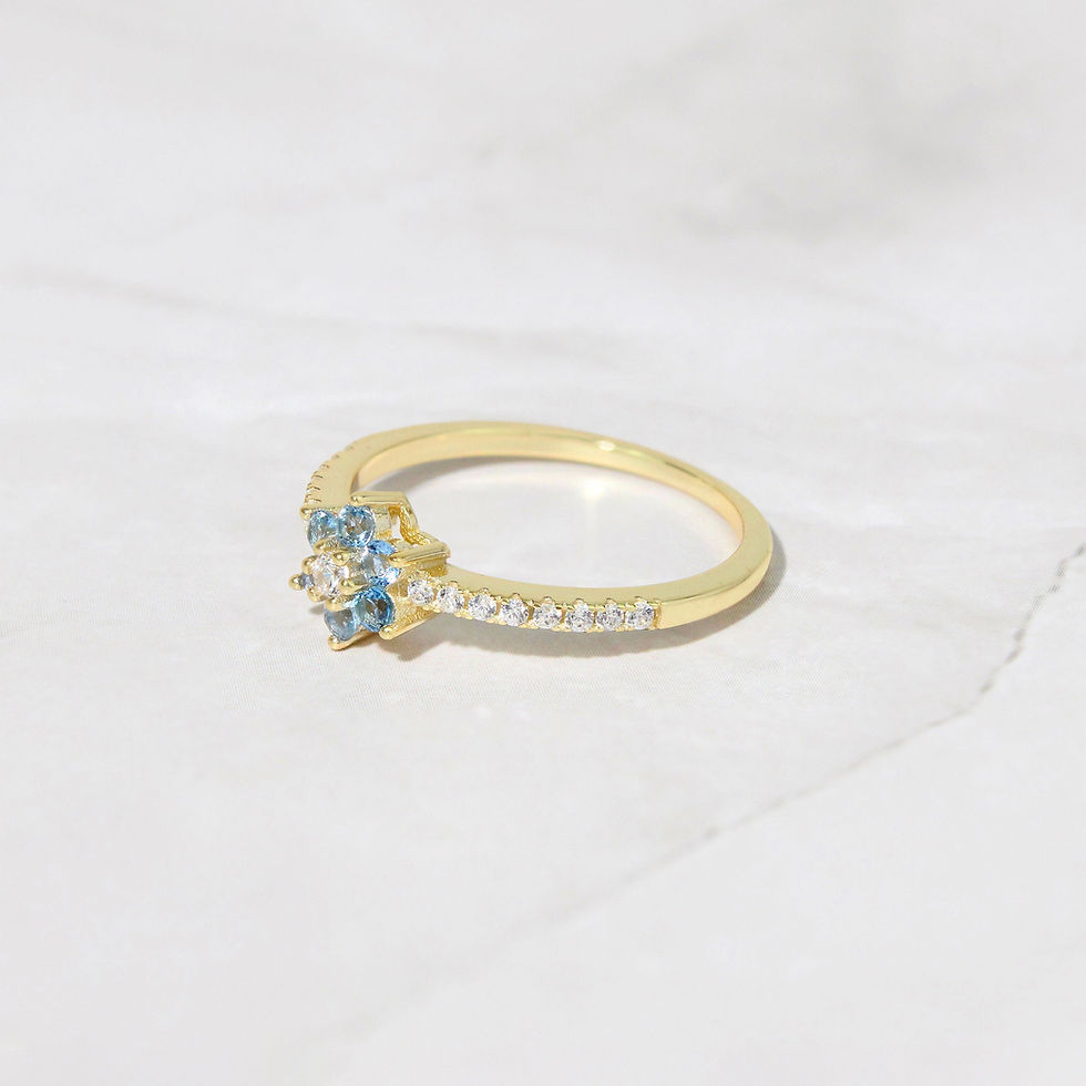 Thumbnail: Aquamarine Dainty Minimalist Ring