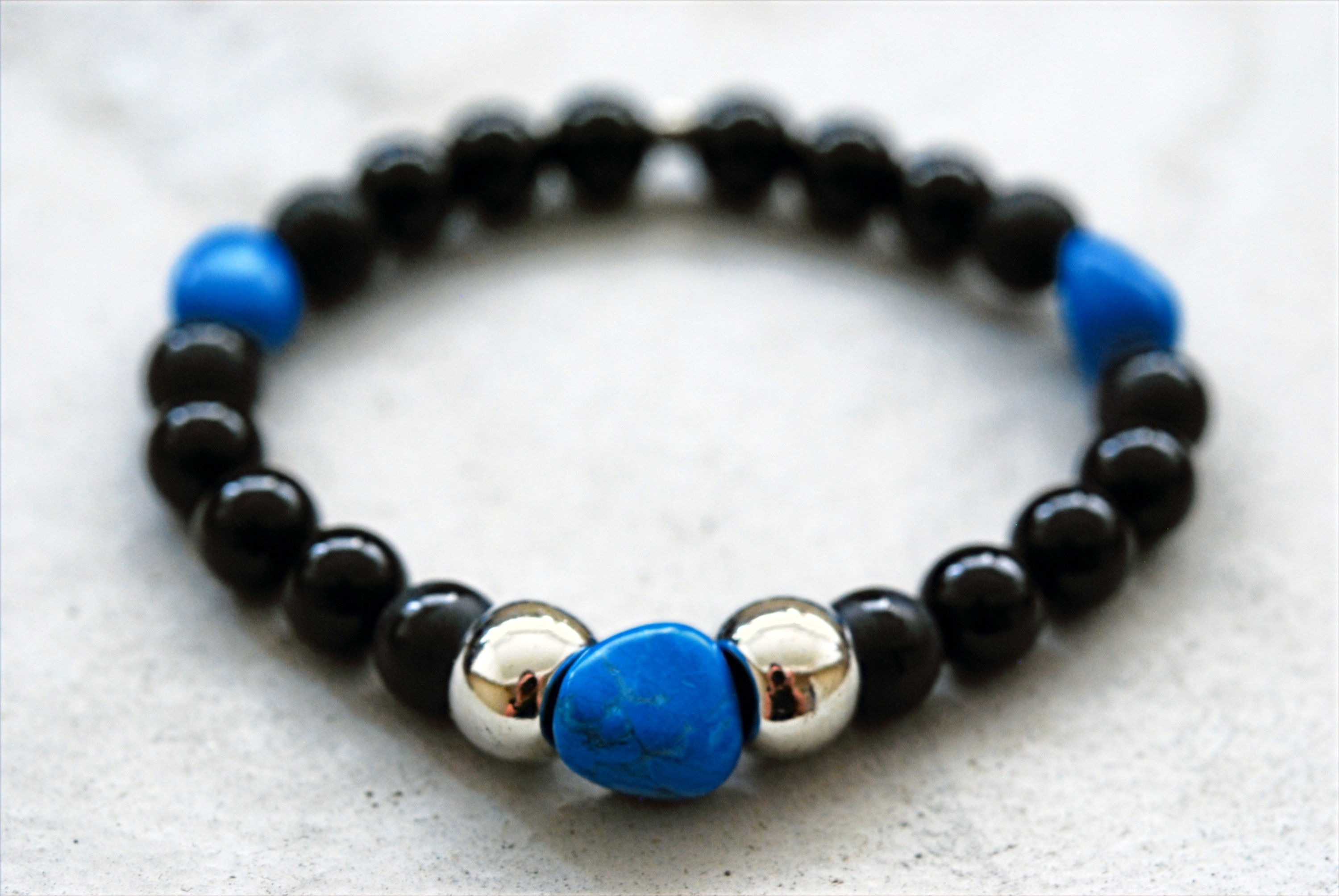 Armband Rough Black & Blue