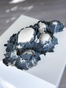 In this series of ceramic sculptures, I focus on exploring the interplay between the balance of order, mathematical precision, and the chaotic beauty of nature.
In my sculptures, I aim to capture this dynamic tension by contrasting geometric shapes and chaotic textures. I exert control over the chaos by guiding the movement of surfaces along the contours of my geometric forms. I prefer to showcase my materials' natural colors. Sometimes I like to use pigmented clay instead of glazing. I like the understated elegance of matte surfaces, as opposed to the more dramatic look of a glossy finish. I only resort to glazing when it is necessary to enhance the visual contrast in my work.