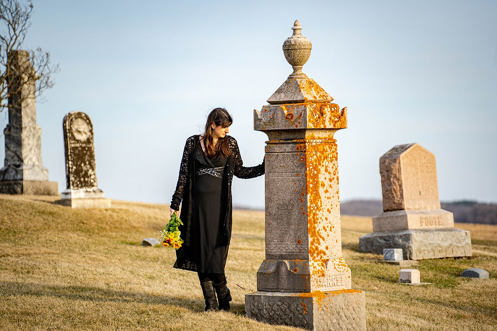 Death to 20s Photoshoot, Spooky, RIP my 20s, Funeral for my youth, Cemetery photo shoot