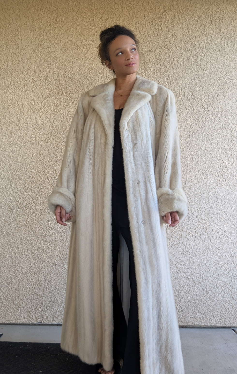 Manteau de poussette en vison perlé