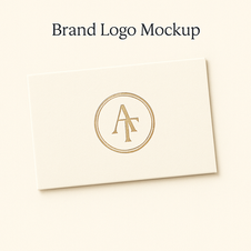 Brand logo embossed on a business card mockup