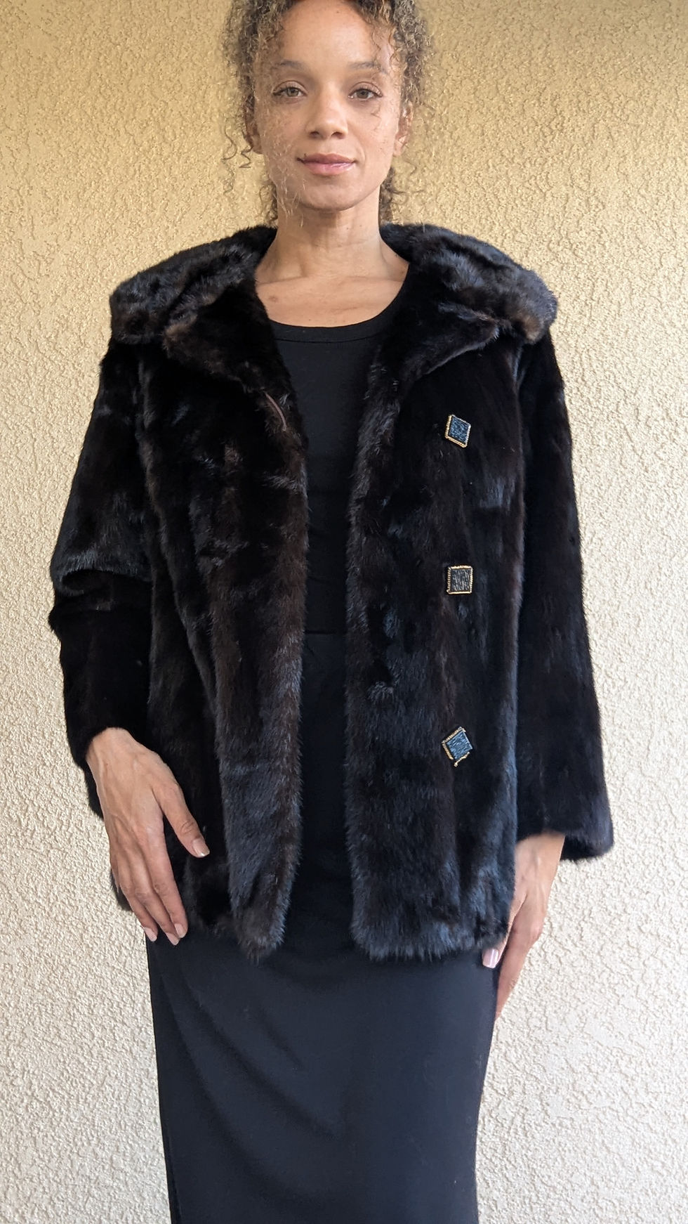 Miniatyrbild: Vintage 1960s Ranch Mink Swing Coat The White House NY | Rare Mocha Mousse Brown