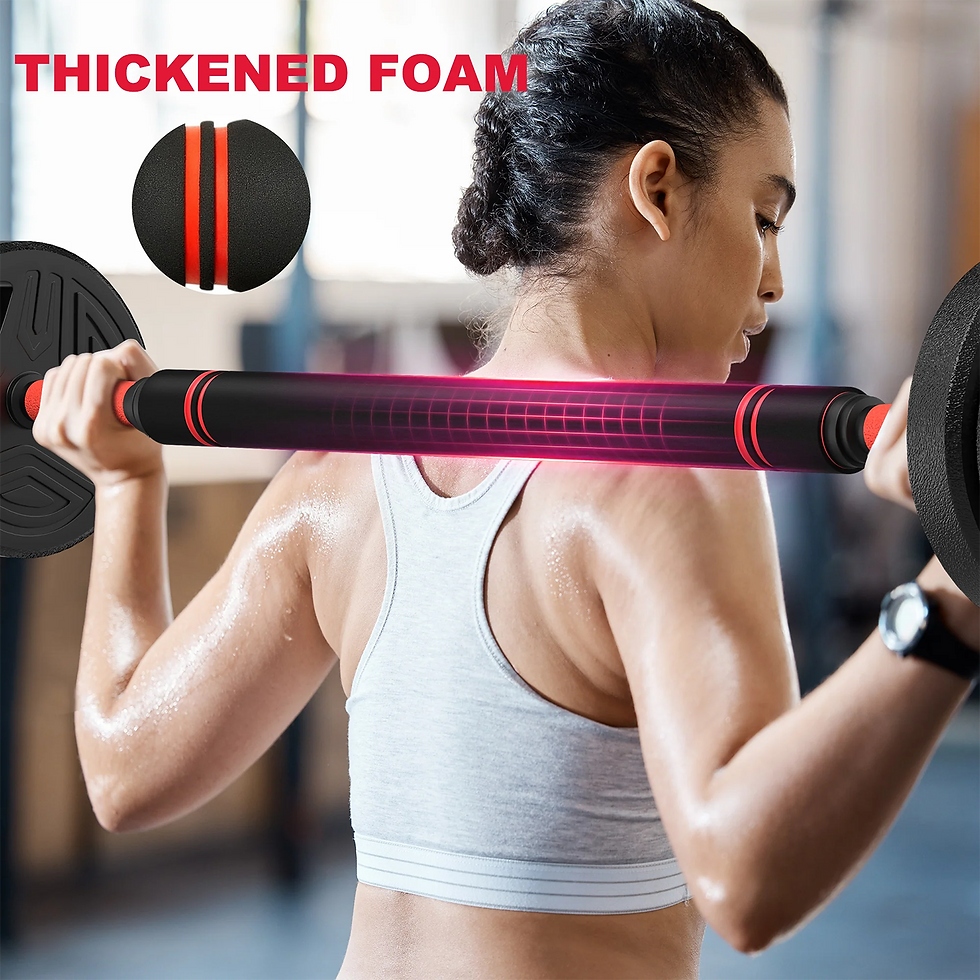Thumbnail: 3-in-1 Dumbbells Set 20 kg Adjustable Dumbbells with Extra Barbell Bar Plastic-C