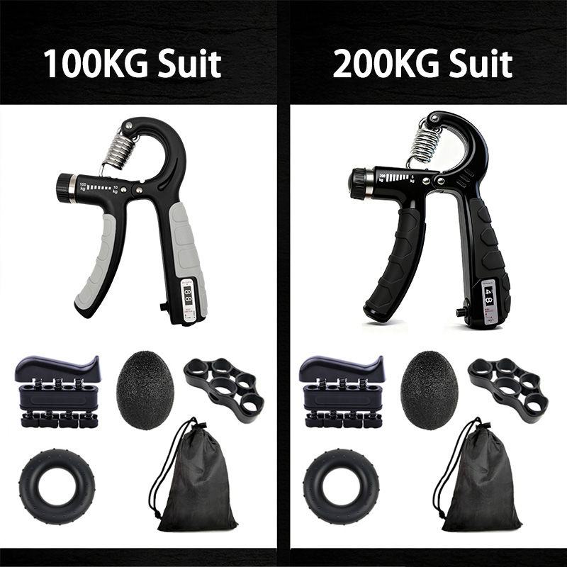 Thumbnail: 100/200Kg Adjustable Heavy Hand Gripper Fitness Hand Exerciser Grip Wrist Traini