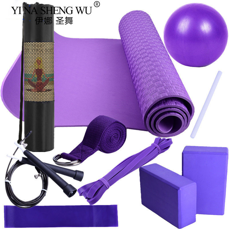Thumbnail: 10Pcs Yoga Mat Set for Beginners,Yoga Mat Yoga Blocks 2 Pack with Yoga Strap,Yog