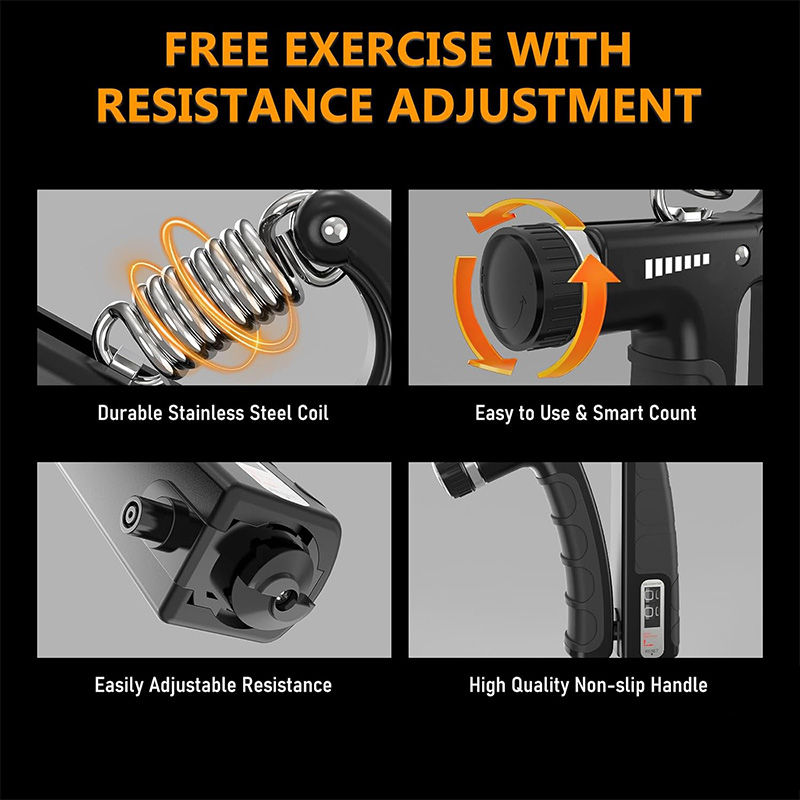 Thumbnail: 100/200Kg Adjustable Heavy Hand Gripper Fitness Hand Exerciser Grip Wrist Traini
