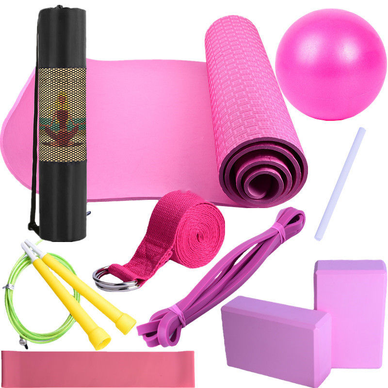 Thumbnail: 10Pcs Yoga Mat Set for Beginners,Yoga Mat Yoga Blocks 2 Pack with Yoga Strap,Yog
