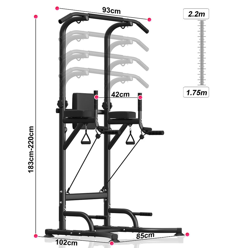 Thumbnail: Power Tower Dip Station Pull Up Bar Adjustable Multi-Function Power Tower Abdomi