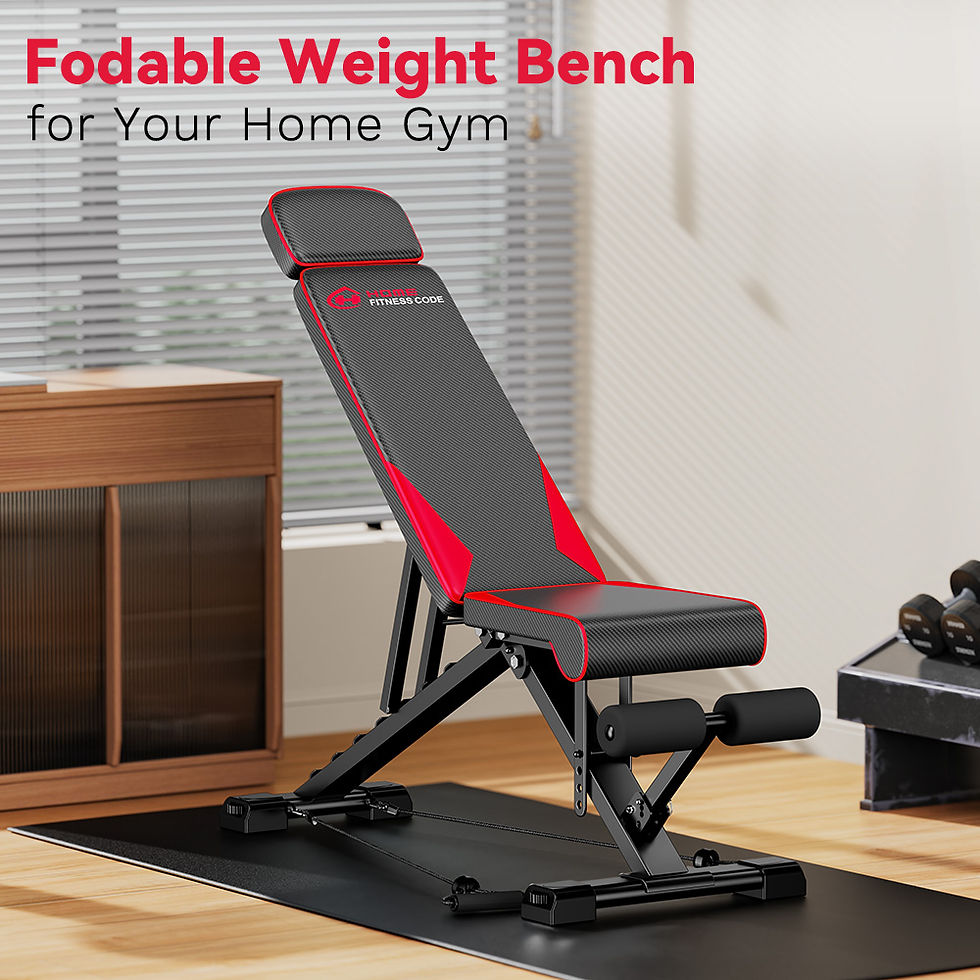 Thumbnail: Adjustable Weight Bench with Resistance Bands Folding Weight Bench for Full Body
