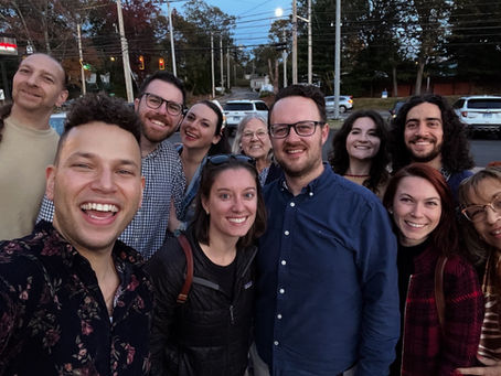 A collage of Charlie Widmer's 2025 highlights, including live performances, the Sirius XM logo, and a shot from the New Haven Symphony debut.