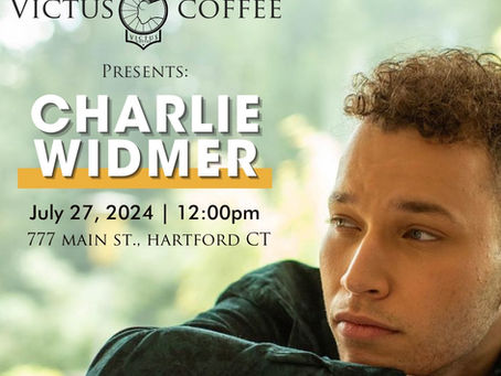 Charlie performing a live solo set at Victus Coffee in Hartford, CT before heading to a Maine music festival.