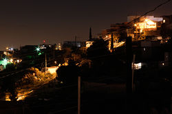 3. Vue de Camino Verde, quartier pauvre ou l'éclairage est rare