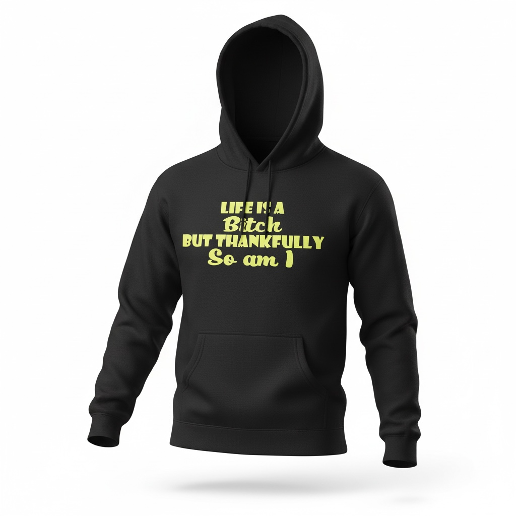 Personalised_ T-SHIRT_ HOODY_ SWEATSHIRT_ Lifes a bitch but so am i