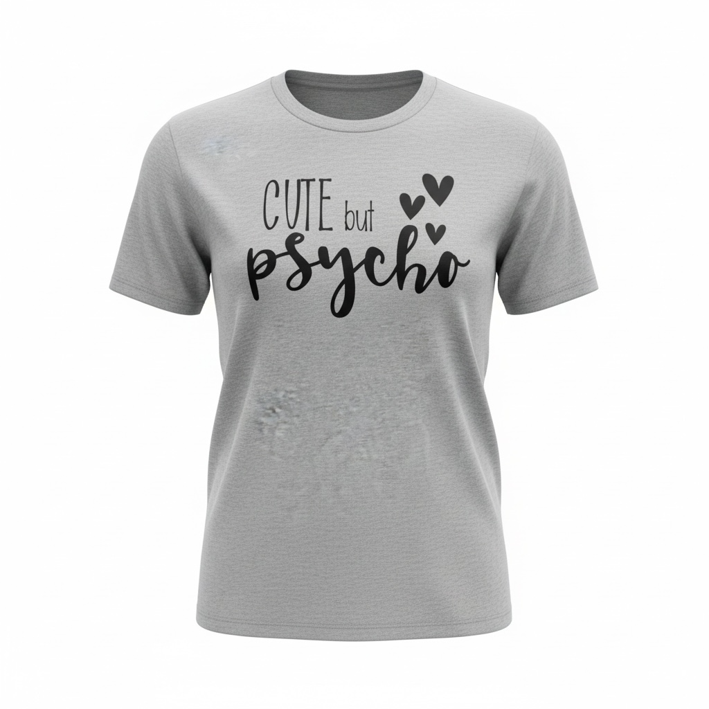 Personalised_ T-SHIRT_ HOODY_ SWEATSHIRT_Cute but psycho