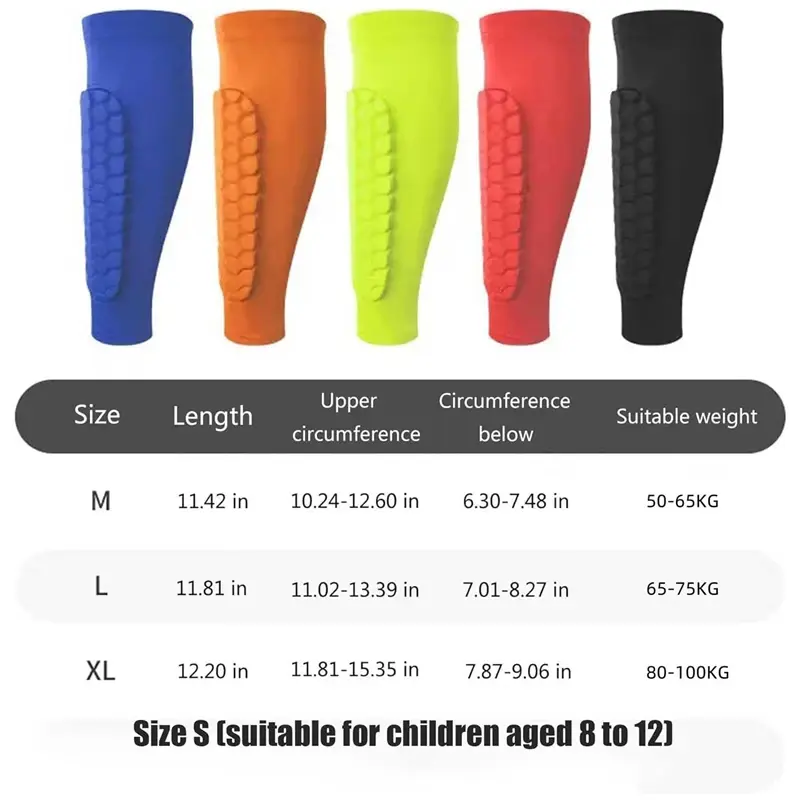 Thumbnail: 1Pcs Football Shin Guard Socks Sleeves With Foam Calf Compression Sleeve