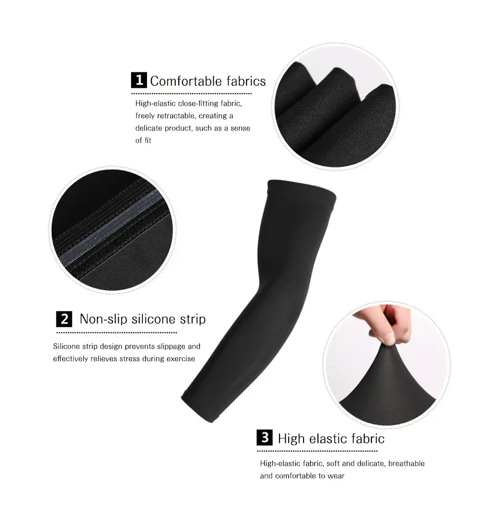 Thumbnail: Men Women Arm Sleeves Sun Protective Running Cycling Arm Cover Basketball Elbow