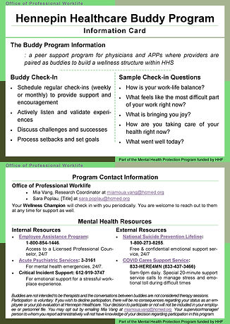HHS Buddy Program Info Card