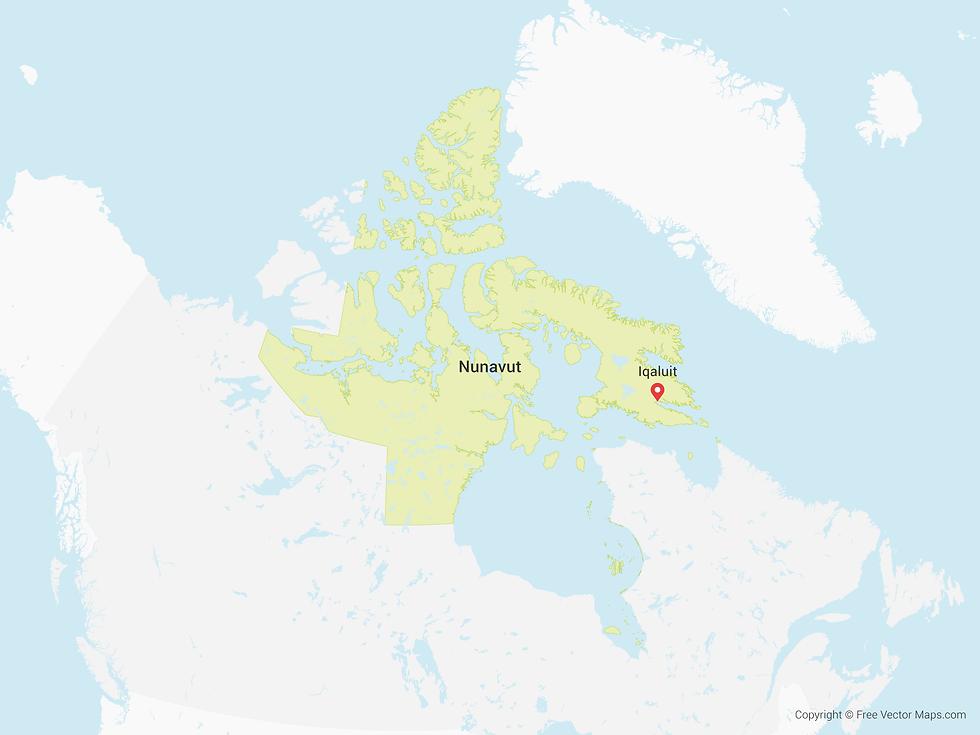 Mappa del Nunavut