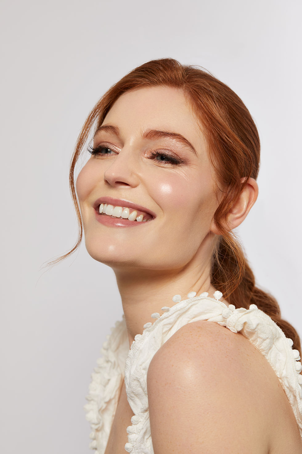 Soft glam bridal hair and makeup that looks glowing and natural. Perfect inspiration for a bridal trial.