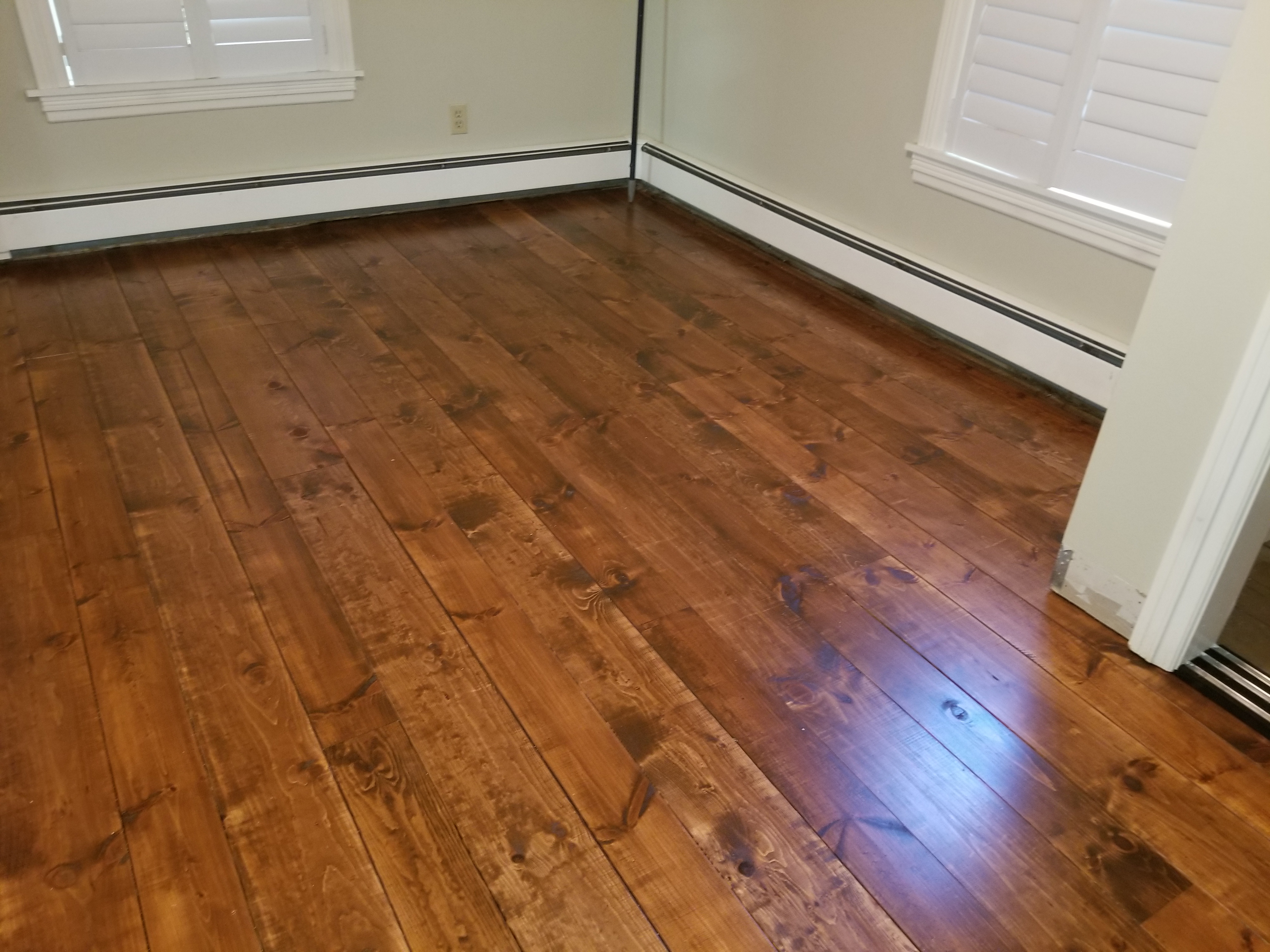 Flooring repair & Solid Pine Wood Install Custom Stain Match