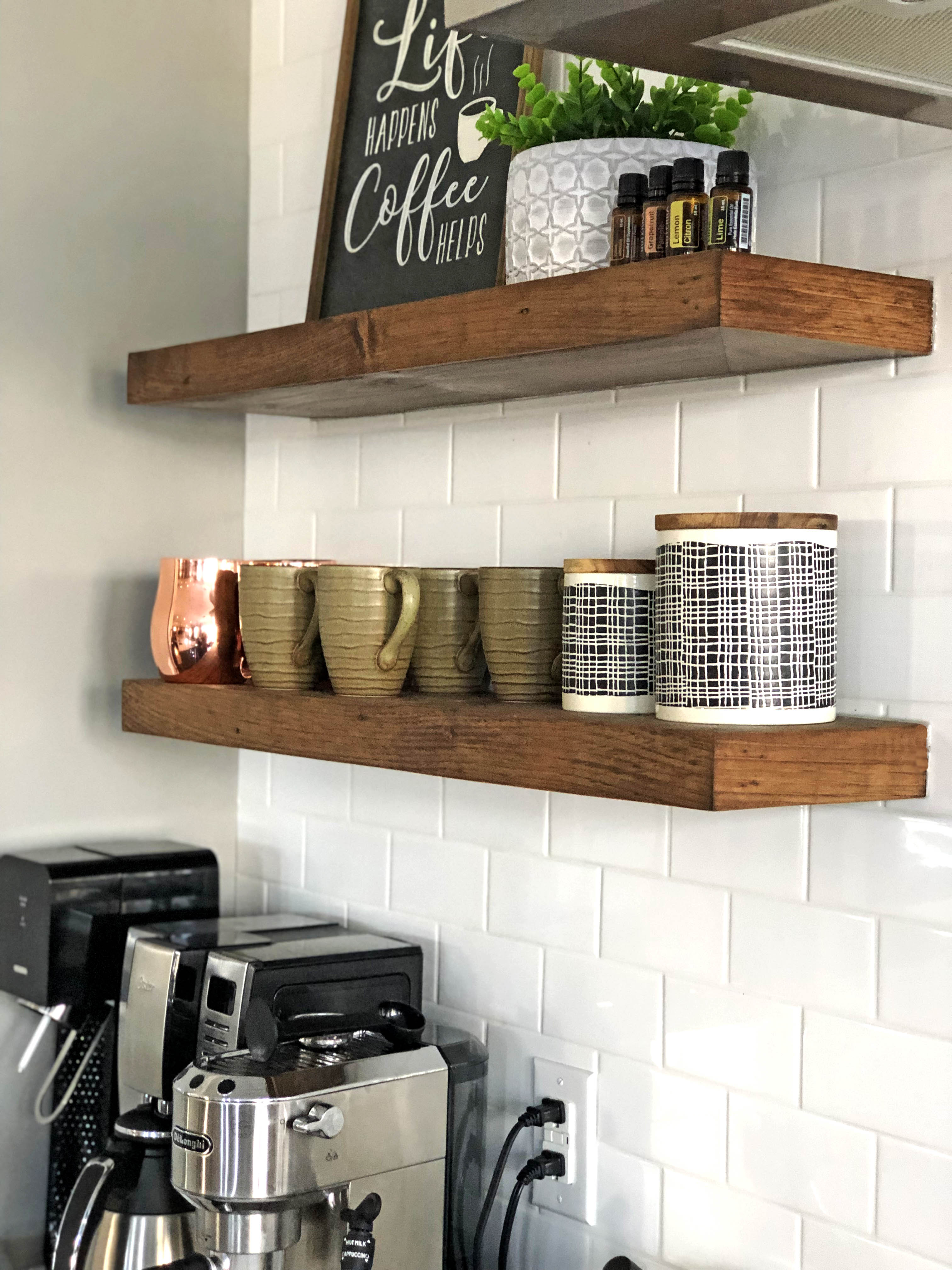 Floating Hemlock Shelves