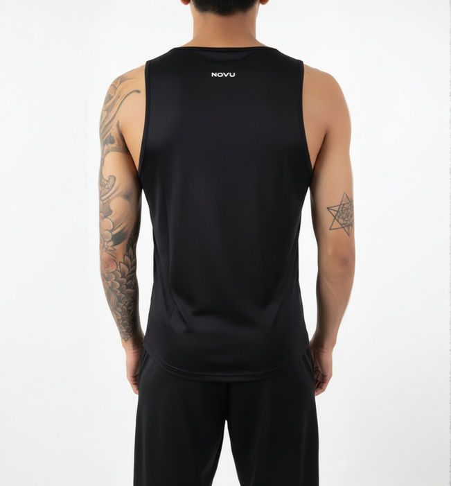 Men's running singlet black