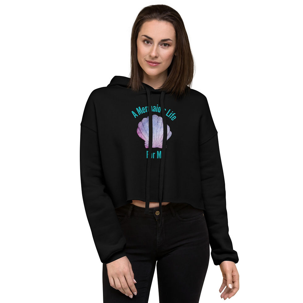 Thumbnail: A Mermaid's Life For Me Crop Hoodie