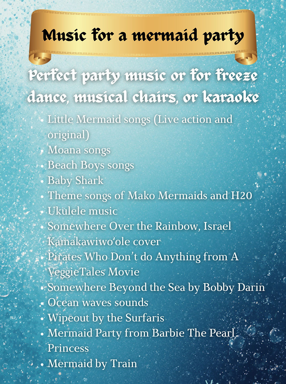mermaid music for party games