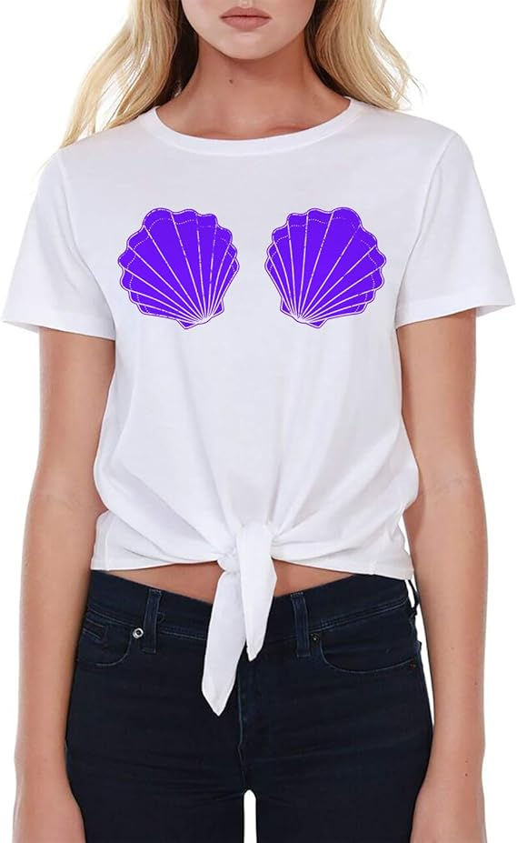 clamshell bikini t shirt for mermaid halloween costume