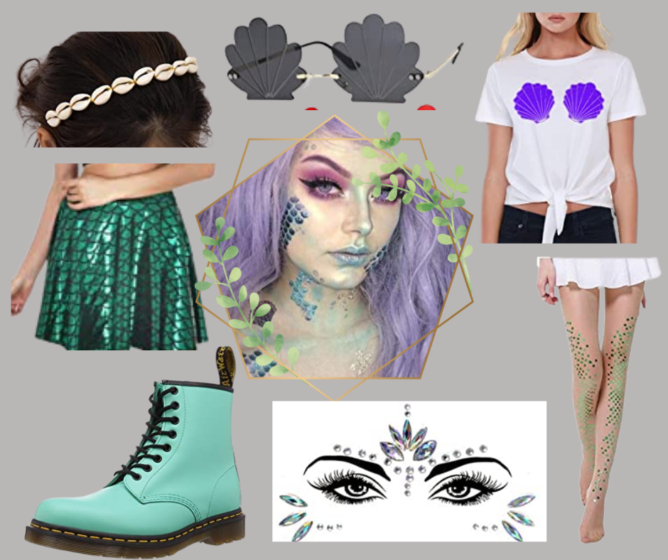 A Mermaid fashion mood board to get halloween costume inspo. have the best hipster mermaid costume this year.