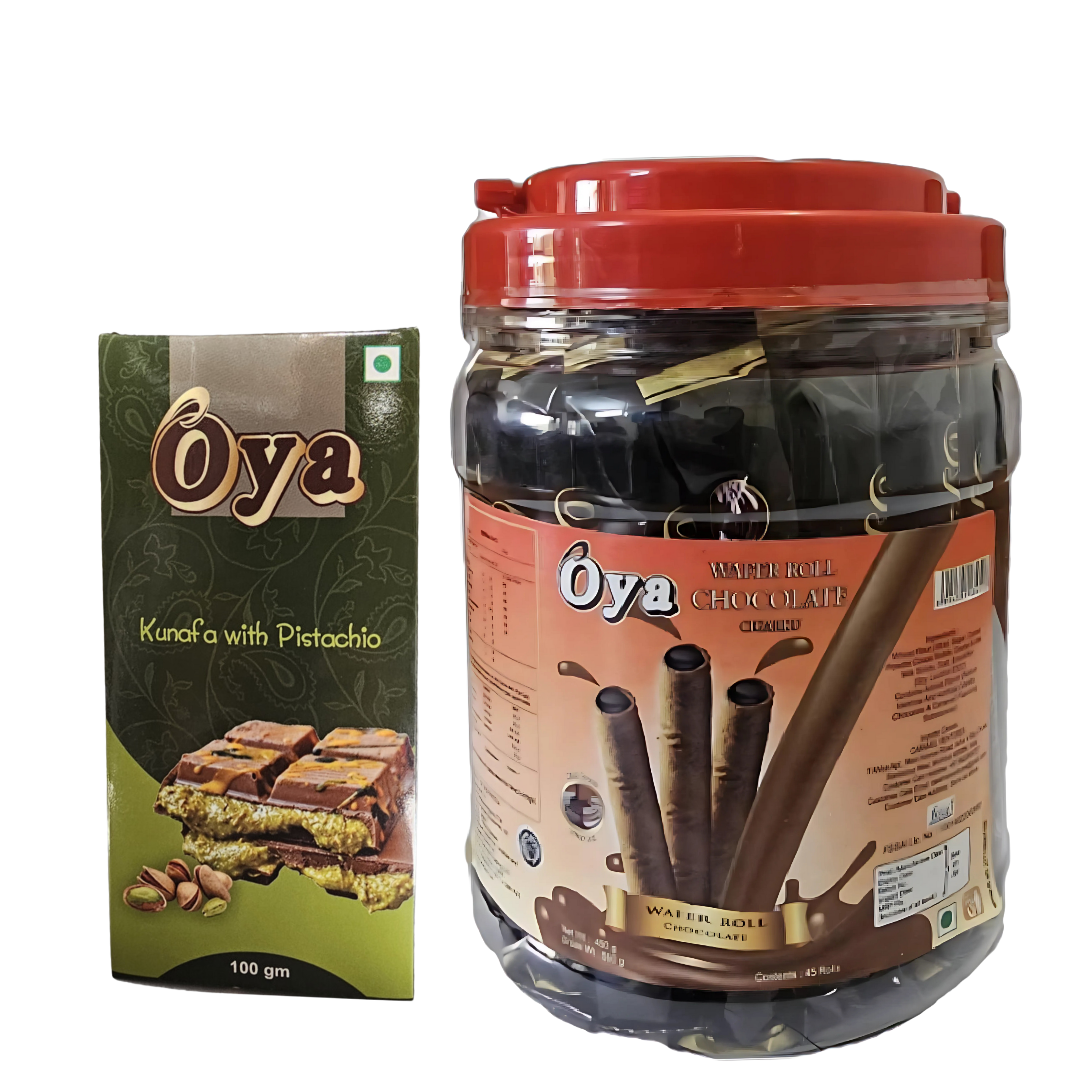 Pistachio Kunafa Bar Combo + Oya Wafer Roll Cigarku