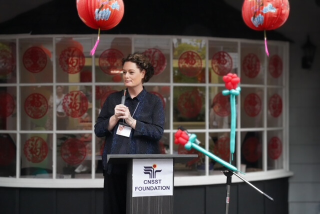 CEO speaking at the launch event for the Community Health Centre in Auckland