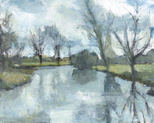 Winter view of Swan Island, River Cam