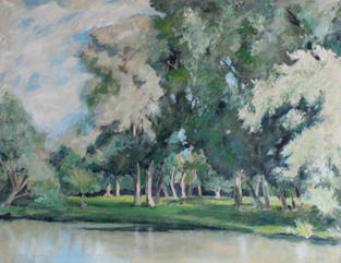 Poplars and Willows, Paradise Reach, River Cam, Cambridge