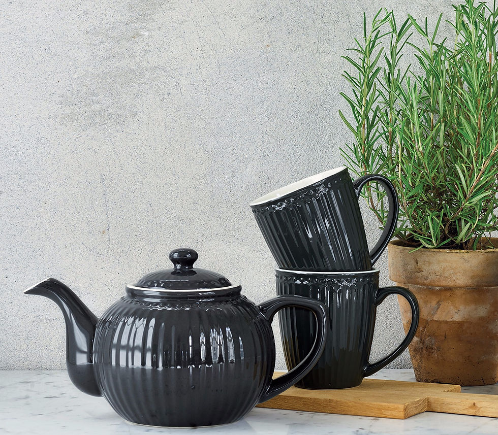 Miniaturbild: Greengate Teller 23 cm | Alice Dark Grey
