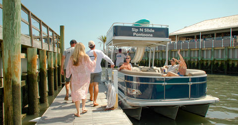 Double Decker Pontoon, Wildwood and Cape May Sip N Slide Cruises, pontoon boat party boat cruise