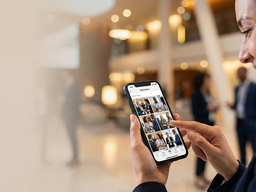 Attendee scroll through her event photos