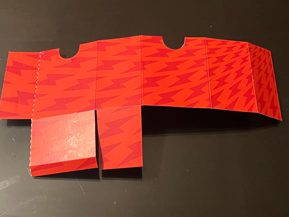 creased, cut, and ready for glue