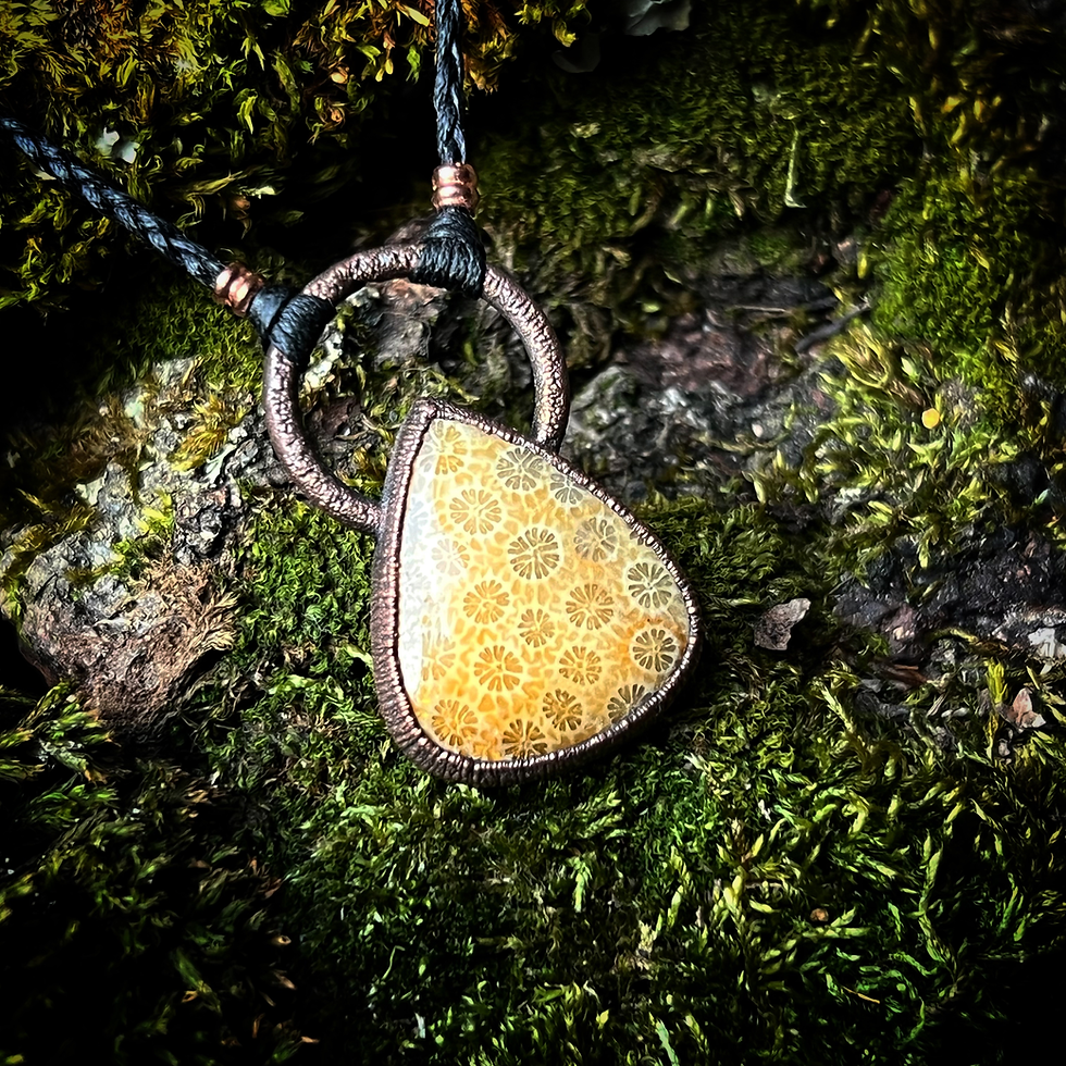 Miniaturbild: Versteinerte Korallen Kette | verkupfert