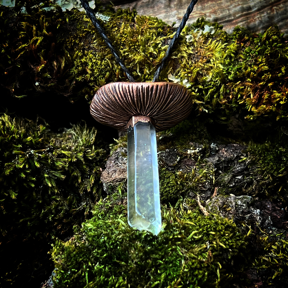 Miniaturbild: Pilz Kette | Bergkristall verkupfert