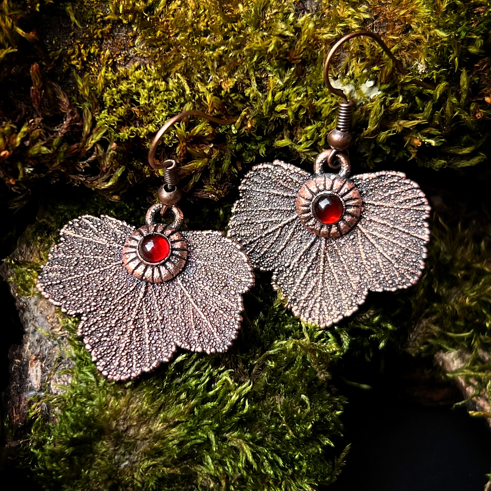Miniaturbild: Blut-Johannisbeer Ohrringe | Granat verkupfert