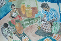 Shop repairing percussion instruments, as also selling new ones