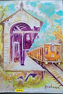 Supposedly a receding train pulled by a steamm engione -  a thing of the past in most countries